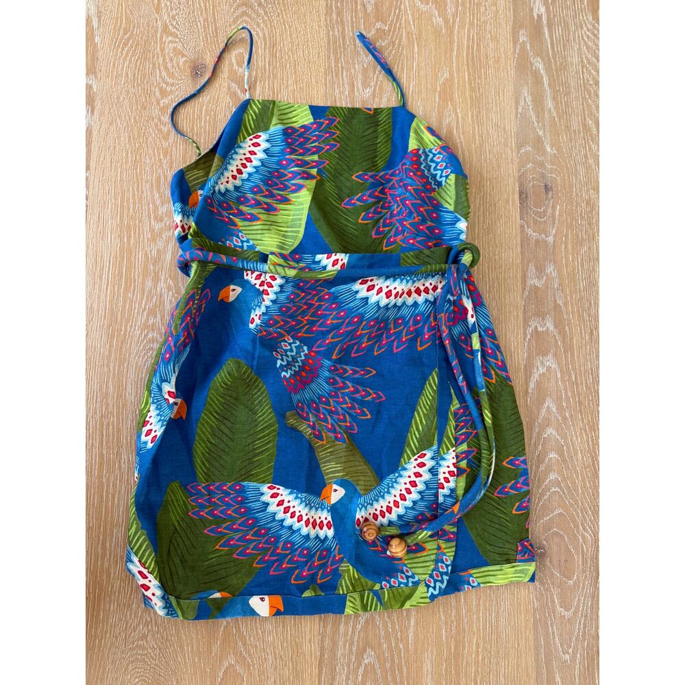 Farm Rio NEW Blue Macaw Mini Dress Size L